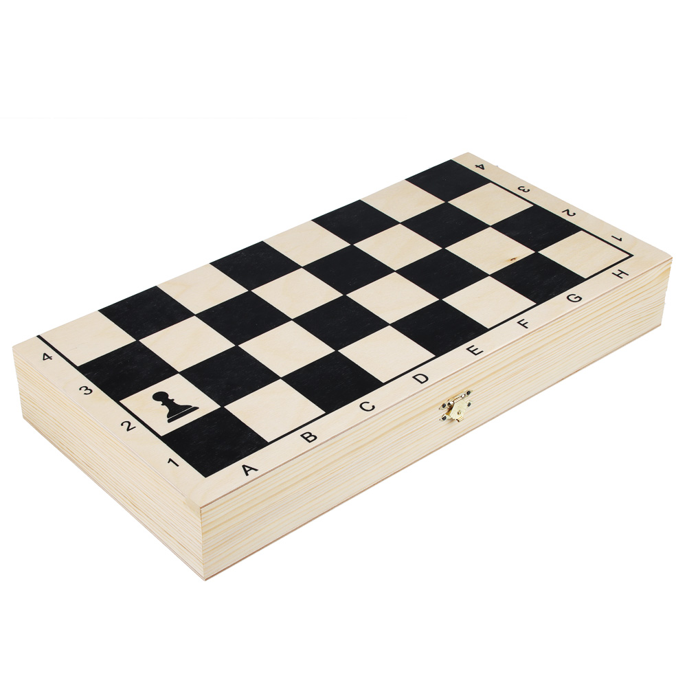 Шахматы классические пластмассовые с малой деревянной доской "Классика", 40x20x6см, арт.№ 539-063