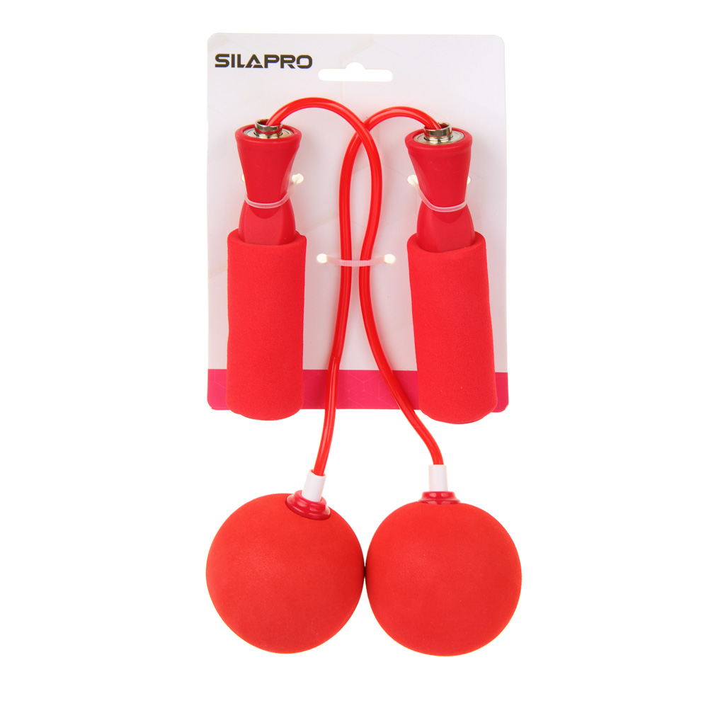 SILAPRO Беспроводная скакалка d5мм, утяжелители d6.5см, 608Z, PP, PVC, EVA, 4 цвета, арт.№ 190-023