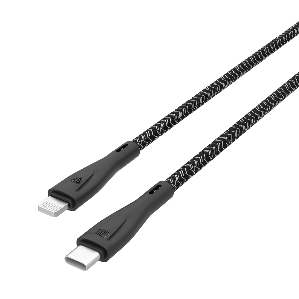 Кабель для зарядки Type C-iP BY Graphic, 1м, 2,4А, быстрая зарядка PD 22Вт, черный, арт.№ 931-342