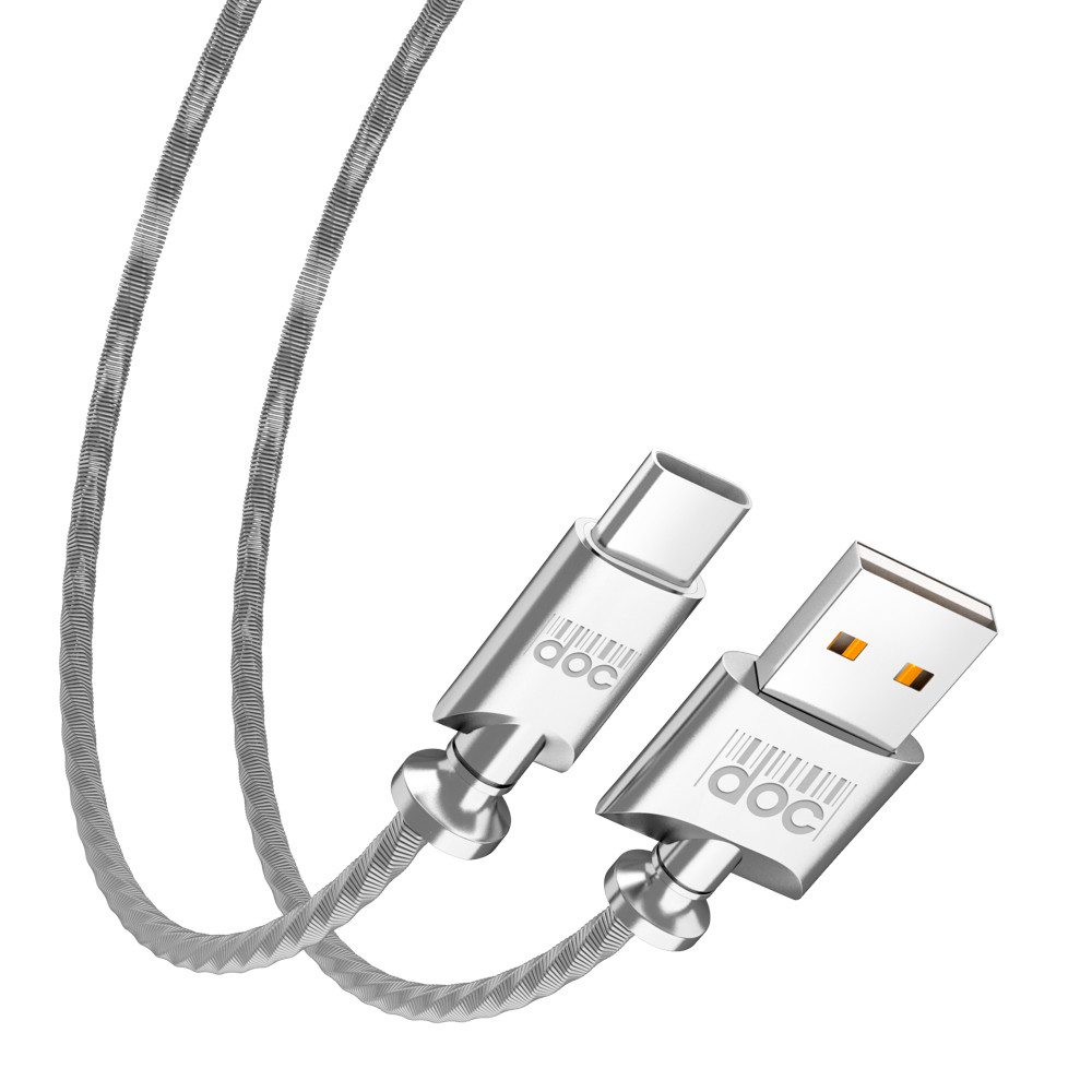 PRILUCHNIY Кабель для зарядки Metall Type-C, 1м, 3A, QC 3.0, металл, арт.№ 931-411