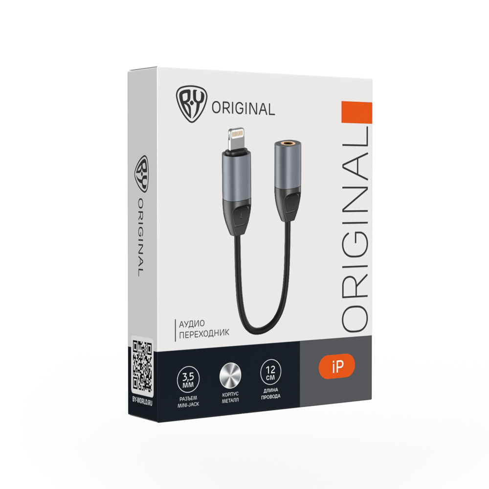 Аудио-переходник iP - mini Jack 3,5мм BY, арт.№ 470-093