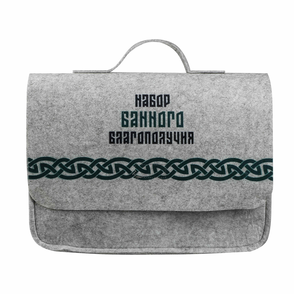 Набор для бани в портфеле "Набор банного благополучия" (шапка, рукавица, коврик, масла), арт.№ 364-276