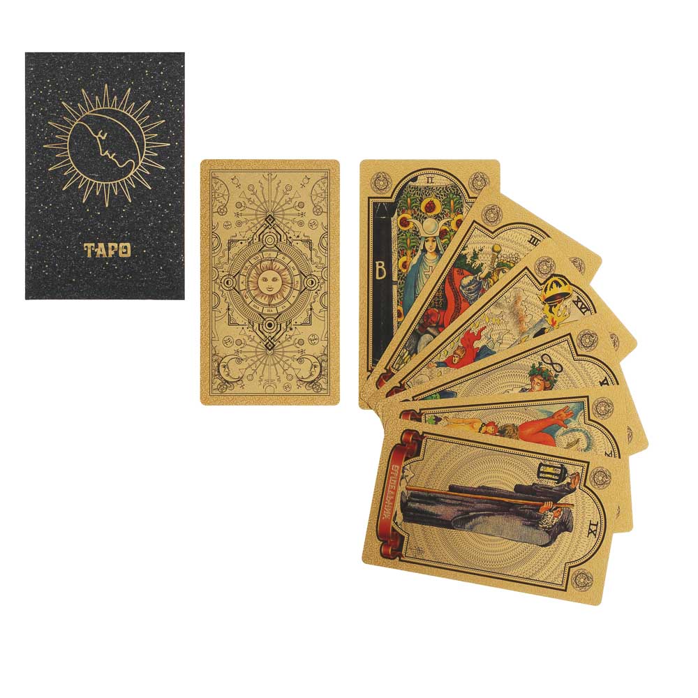 Карты ТАРО пластиковые, золотые, арт.№ 538-199