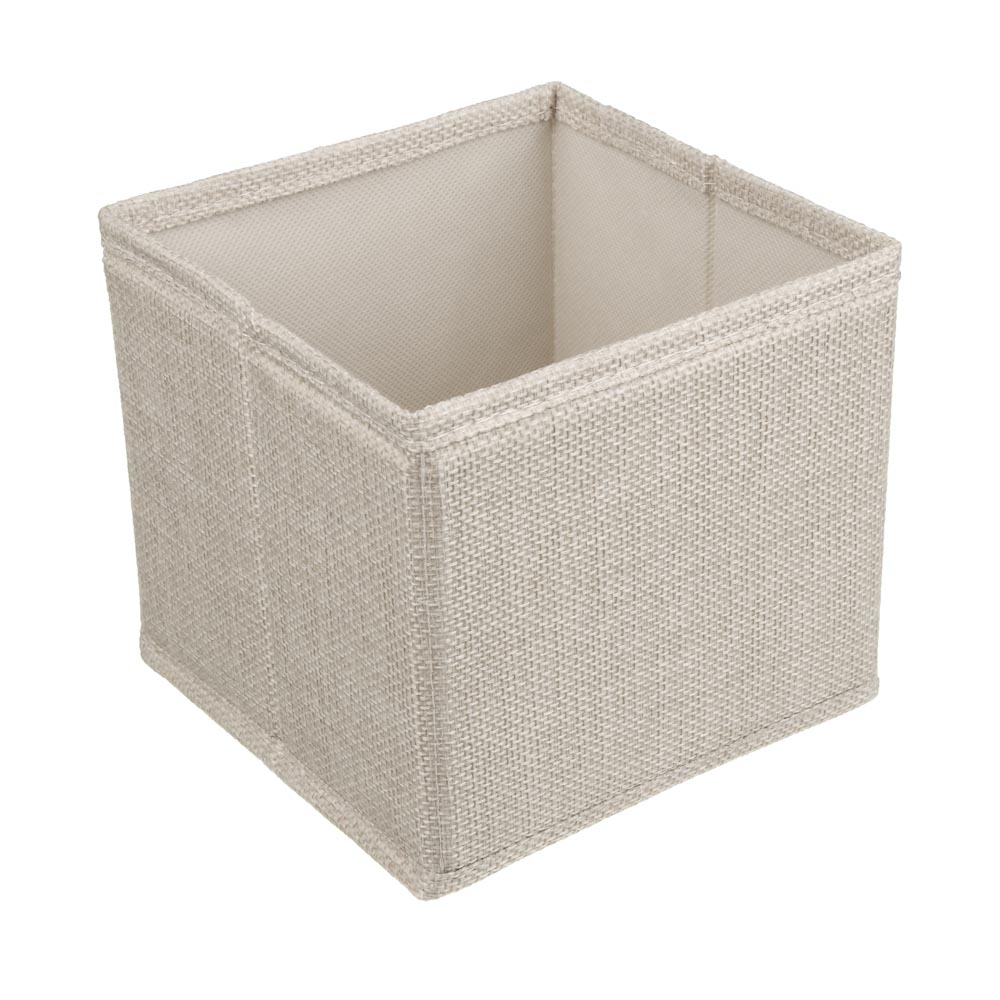 Кофр для хранения тм VETTA Айвори, 14x14x13см, полиэстер, цвет бежевый, арт.№ 457-897