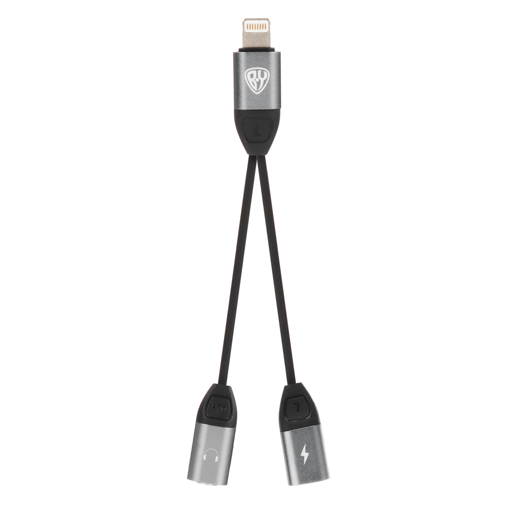 Аудио-переходник iP - mini Jack 3,5мм BY, с возможностью зарядки, арт.№ 470-095