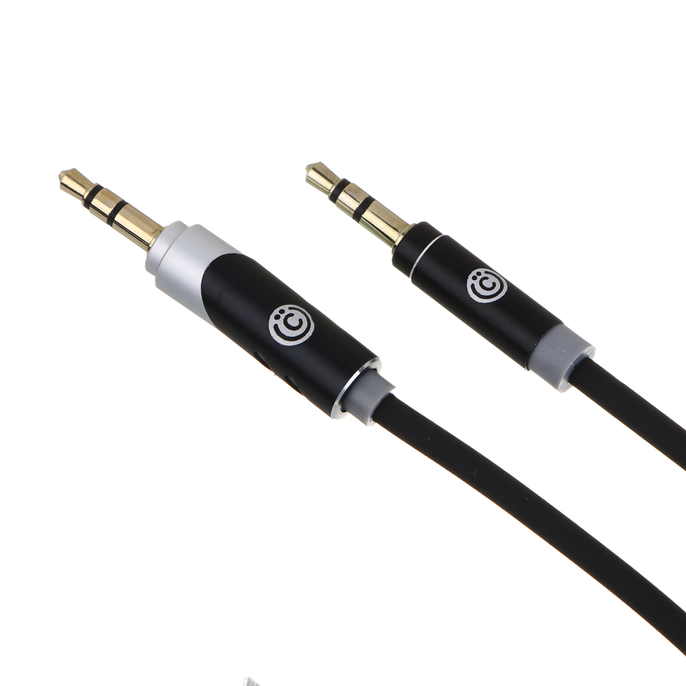ВСЁГАЗИН Кабель 3.5мм mini Jack-mini Jack, 1м, оплетка TPE, поворотный штекер, пластик, арт.№ 788-047