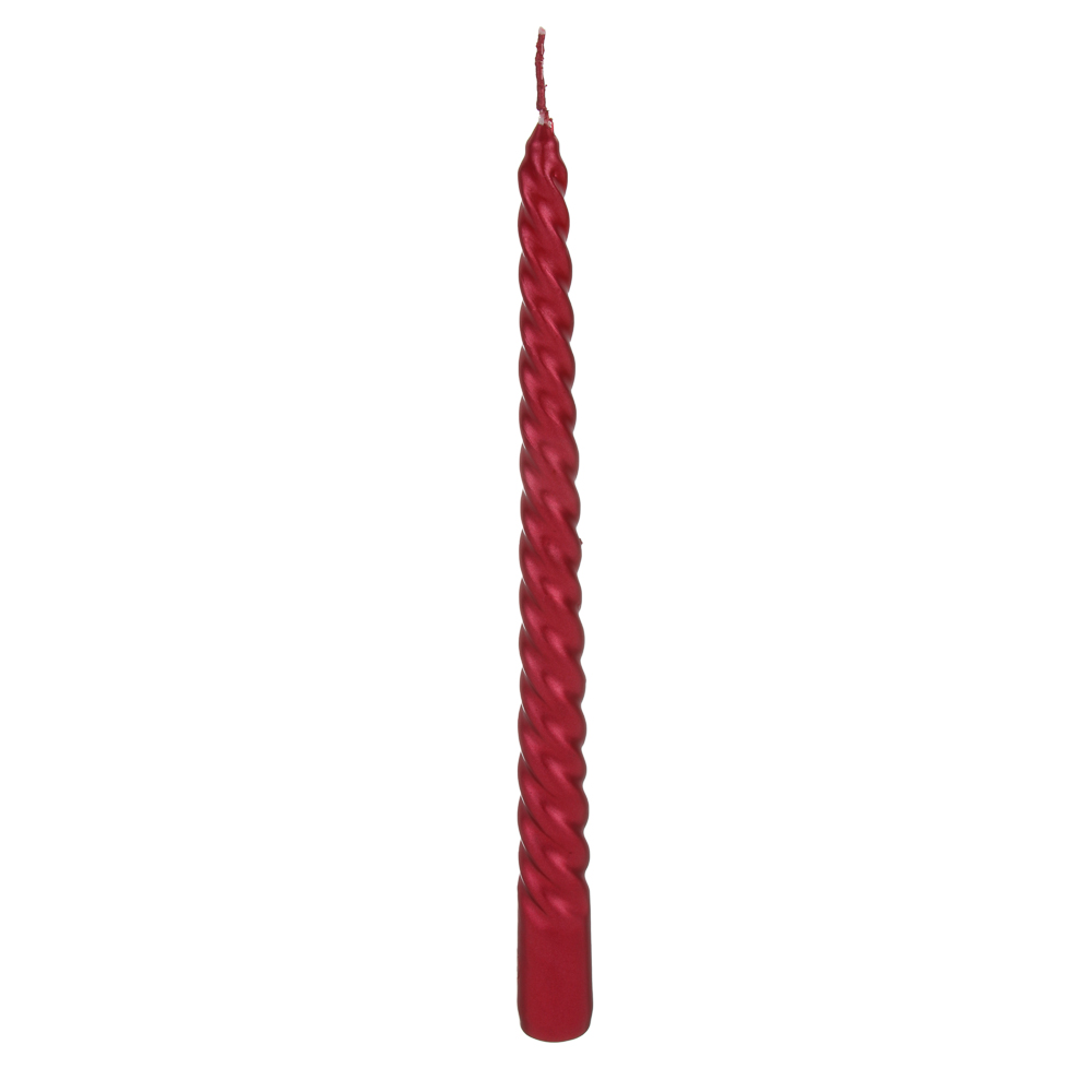 Свеча витая тм LADECOR 25 см, металлик, парафин, 5 цветов, арт.№ 543-030