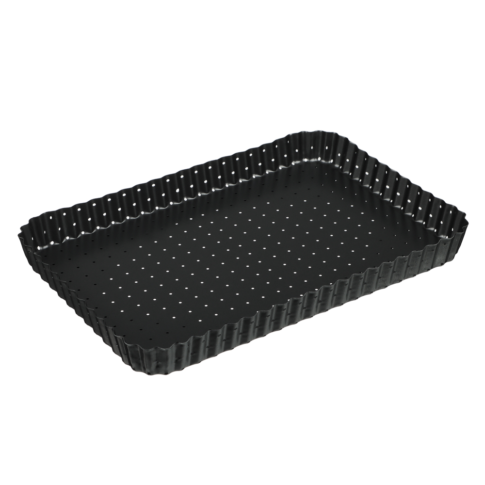 VETTA Форма для выпечки перфорированная 31x21х3см, съемное дно, угл.сталь, антипригарное покрытие, арт.№ 849-004