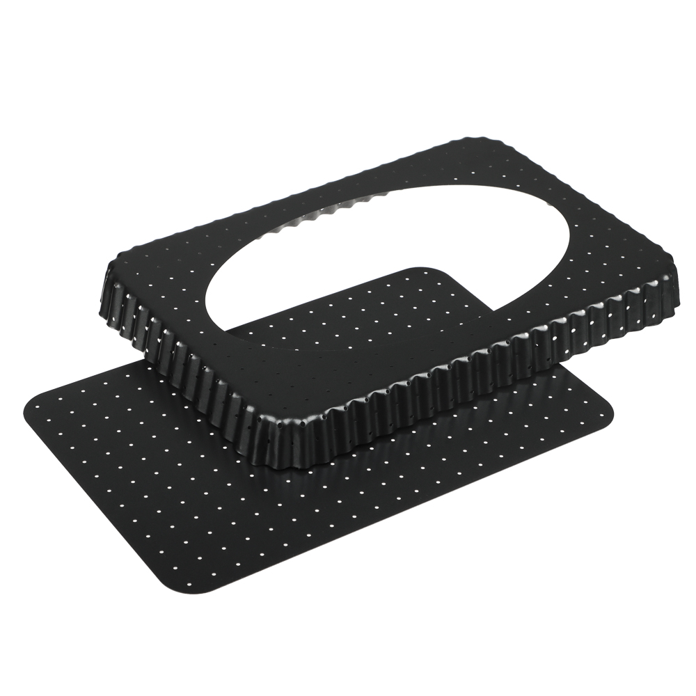 VETTA Форма для выпечки перфорированная 31x21х3см, съемное дно, угл.сталь, антипригарное покрытие, арт.№ 849-004