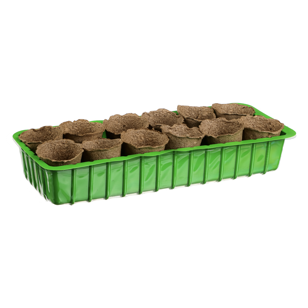 Минипарник 40х16см с торфяными горшками 60x60мм, 12шт, арт.№ 174-208