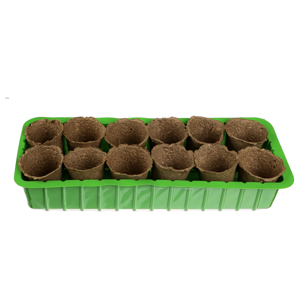 Минипарник 40х16см с торфяными горшками 60x60мм, 12шт, арт.№ 174-208