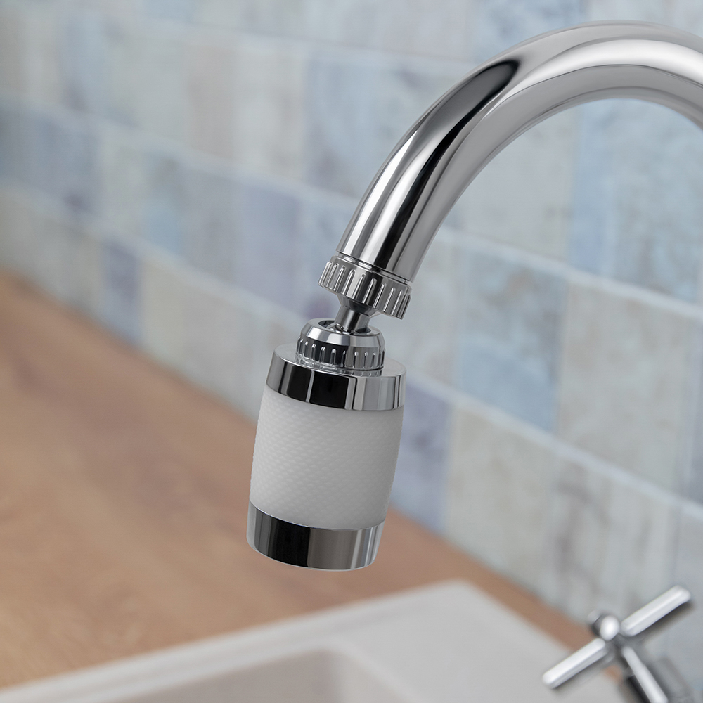 Аэратор-насадка для смесителя с фильтром, 2 режима, хром/белый, арт.№ 565-137