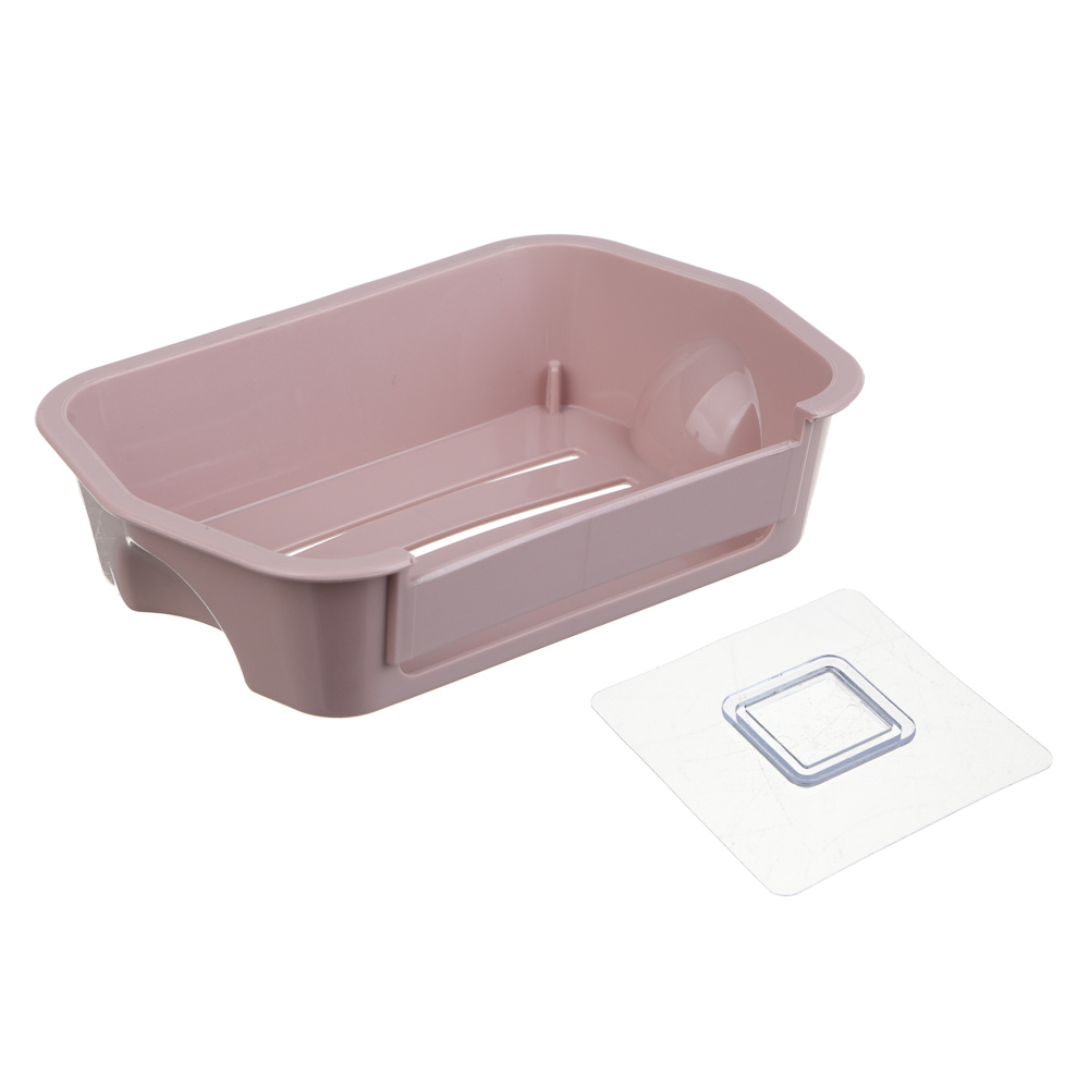 VETTA Classic Мыльница настенная, пластик, 15,5x10x3,5 см, пудровый, арт.№ 478-310