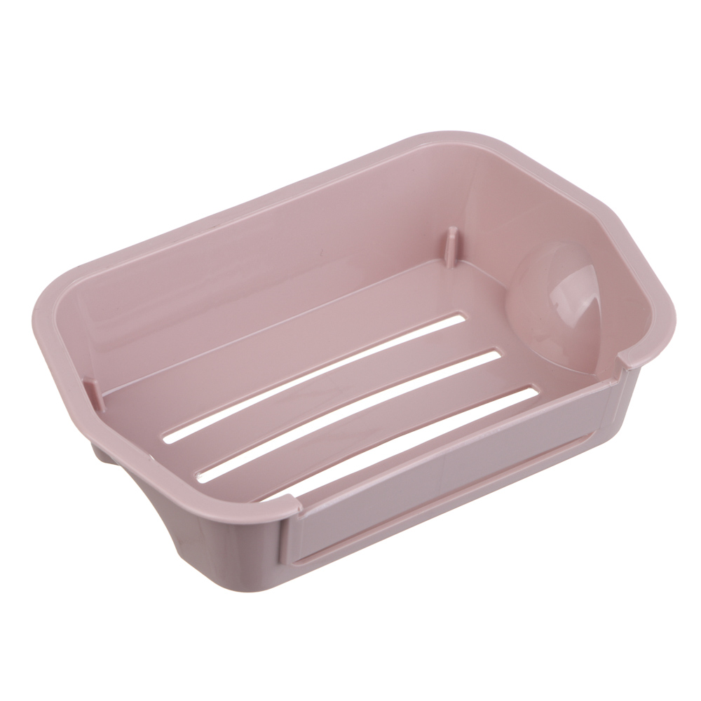VETTA Classic Мыльница настенная, пластик, 15,5x10x3,5 см, пудровый, арт.№ 478-310