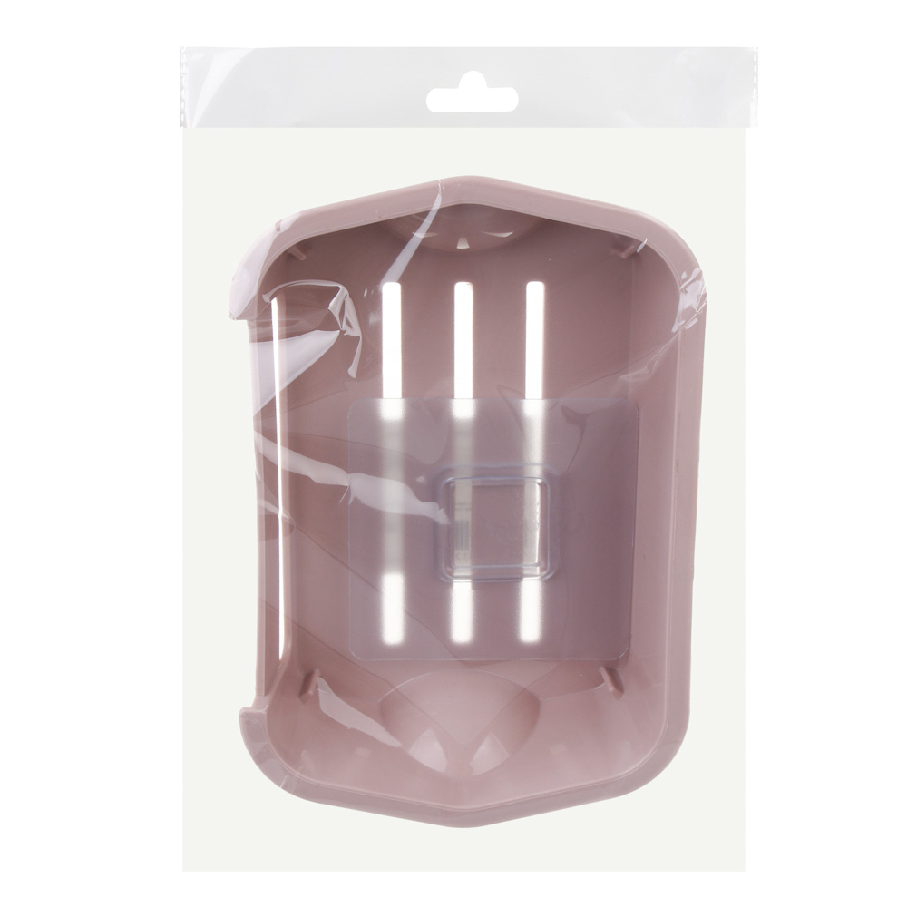 VETTA Classic Мыльница настенная, пластик, 15,5x10x3,5 см, пудровый, арт.№ 478-310