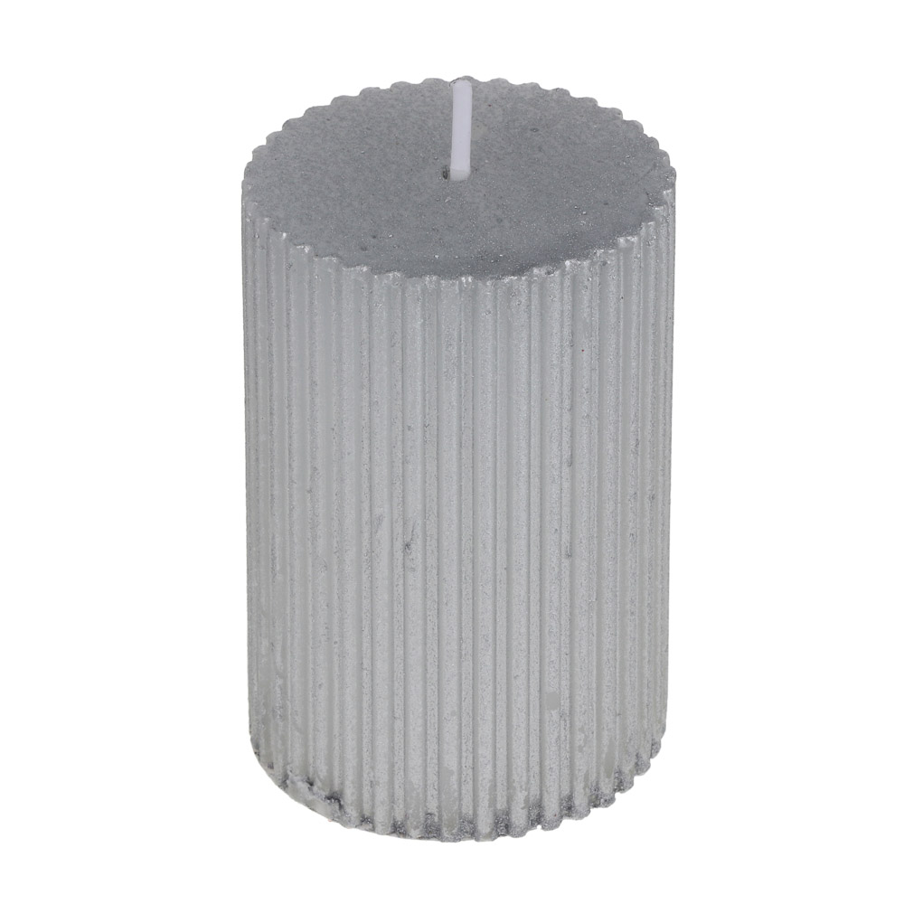 Свеча столбик тм LADECOR 5x7,5 см, рифленая, парафин, 3 цвета, арт.№ 508-918