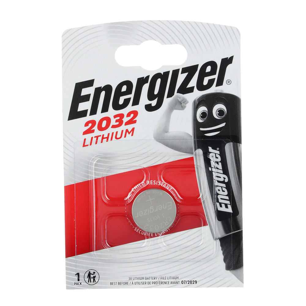 Батарейки CR2032 Energizer 1шт, литиевые, Е301021301/Е301021302, BL, арт.№ 917-049