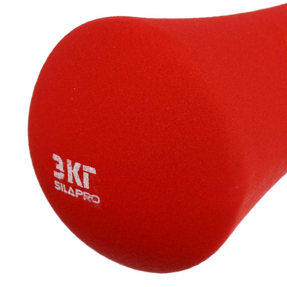 SILAPRO Гантель в форме кости 3кг (+-100гр) , металл, неопреновое покрытие, арт.№ 191-050