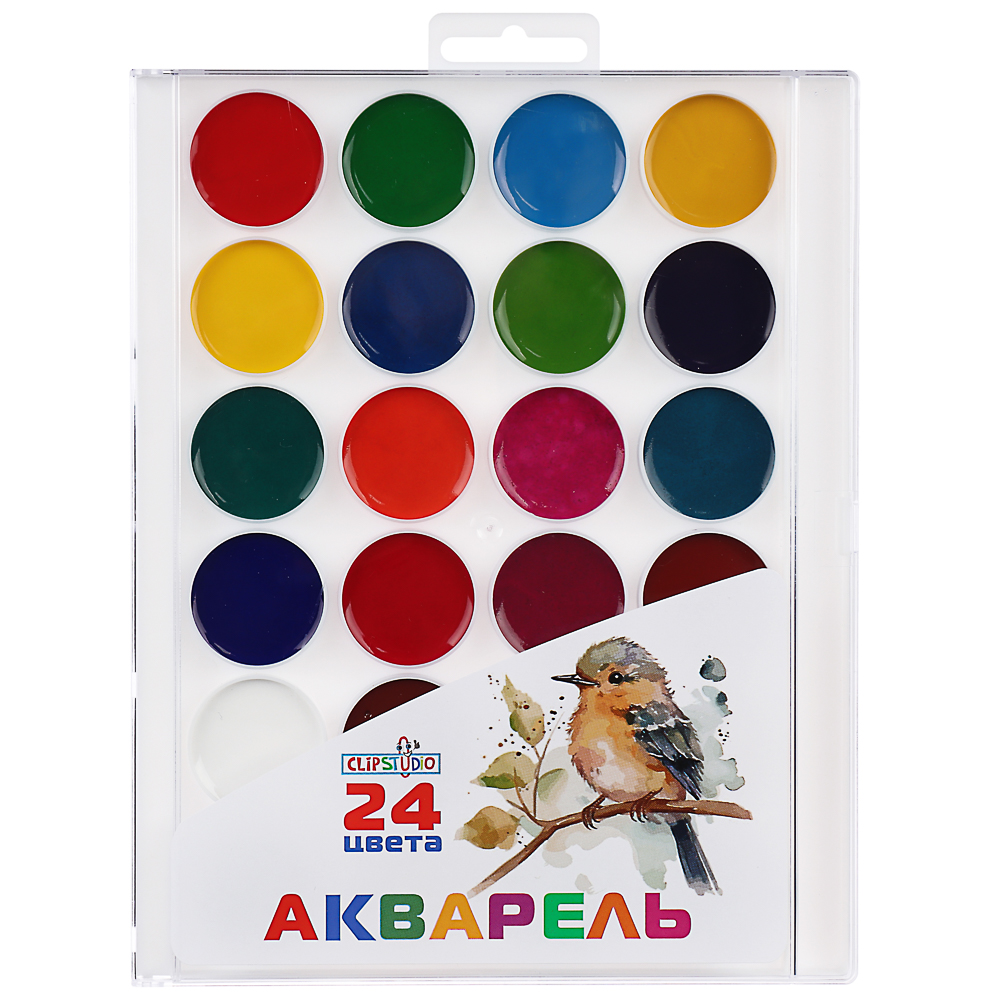 ClipStudio Акварель 24 цвета, без кисти, в пластиковой уп., арт.№ 231-014