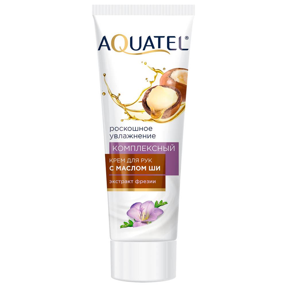 Крем для рук "AQUATEL" питательный с кокосовым маслом/с маслом ШИ комплексный,туба, 75мл, арт.№ 977-206