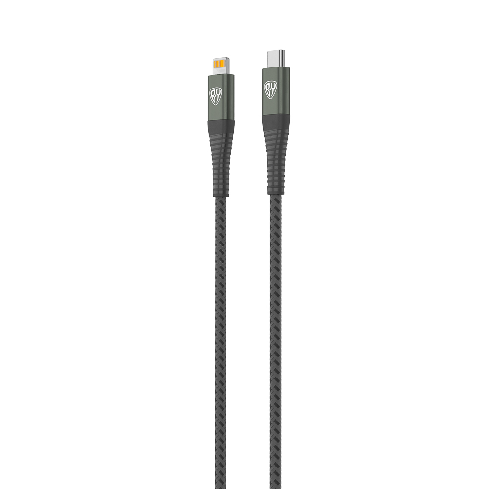 Кабель для зарядки Type C-iP BY Shark, 1м, 2,4А, быстрая зарядка PD 22Вт, серый, арт.№ 931-340