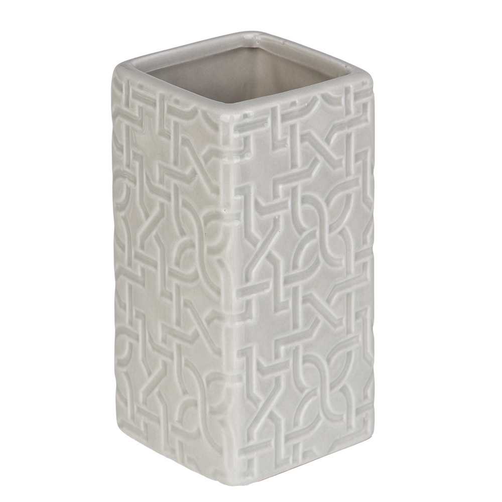 VETTA Стакан для ванной комнаты, керамика, 6x6x12,5 см, орнамент, беж, арт.№ 478-193