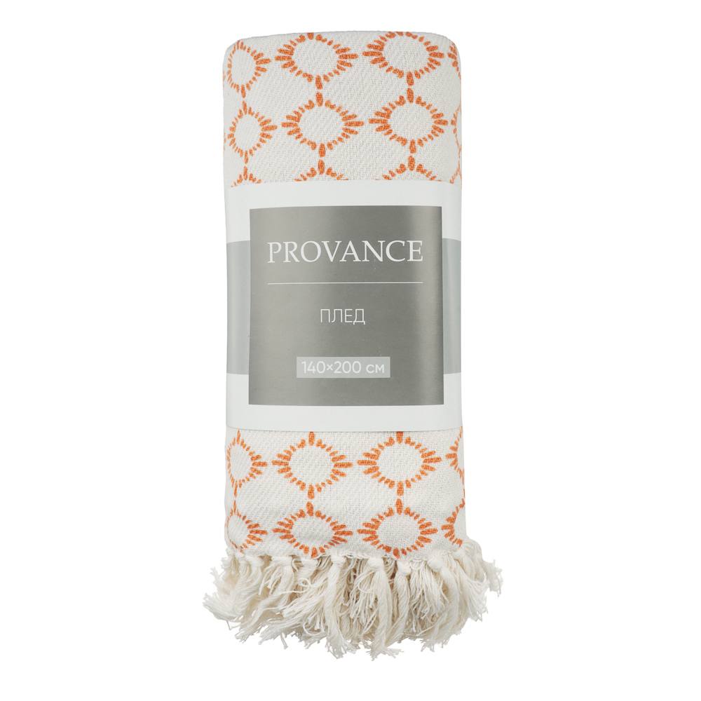 PROVANCE Карамель Плед хлопок 140х200см, молочный, арт.№ 486-187