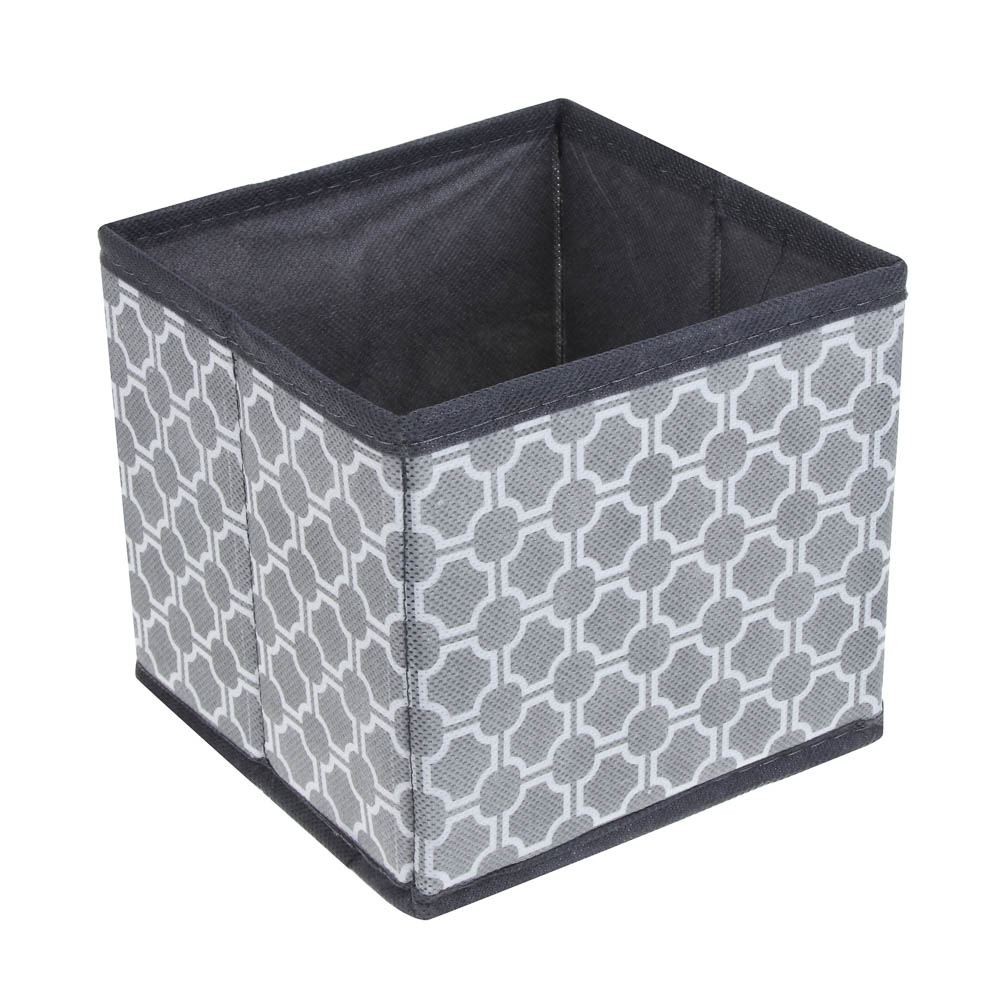 Кофр для хранения тм VETTA Орнами, 14x14x13см, полипропилен, цвет серый, арт.№ 457-911