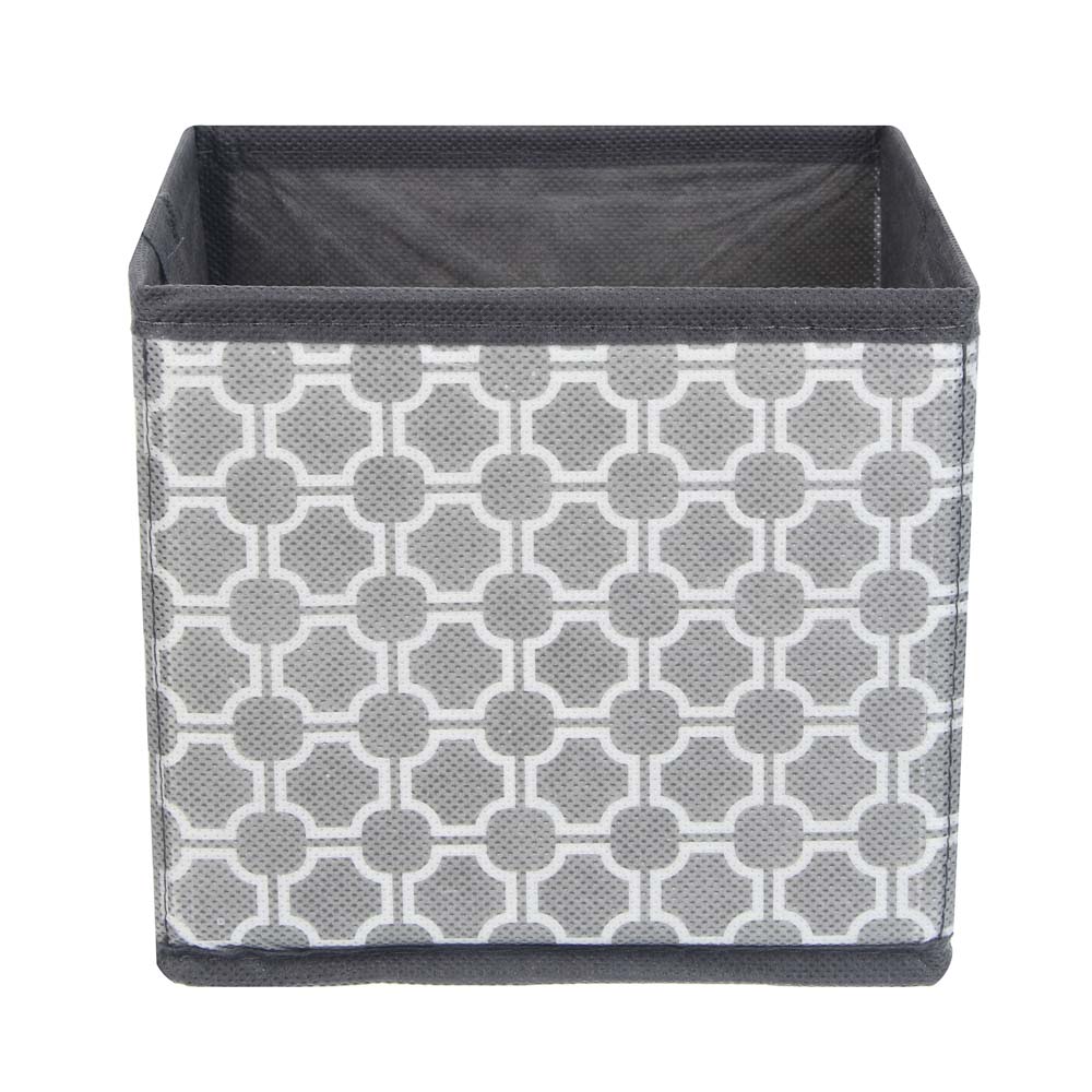 Кофр для хранения тм VETTA Орнами, 14x14x13см, полипропилен, цвет серый, арт.№ 457-911