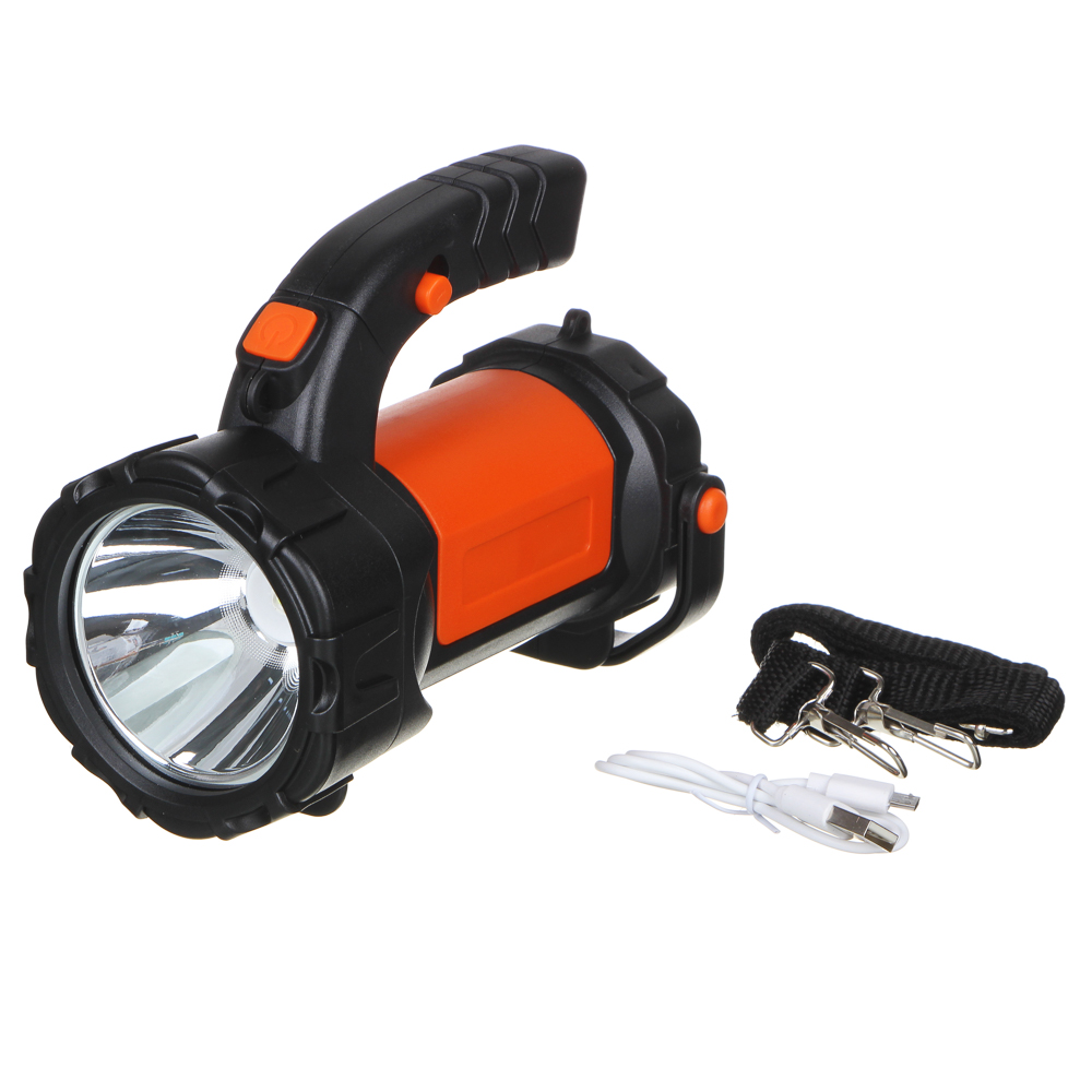 Фонарь прожектор тм ЕРМАК, 1LED+1COB, аккумулятор 2400мАч, USB, 91х137х175 мм, пластик, красный свет, арт.№ 223-005