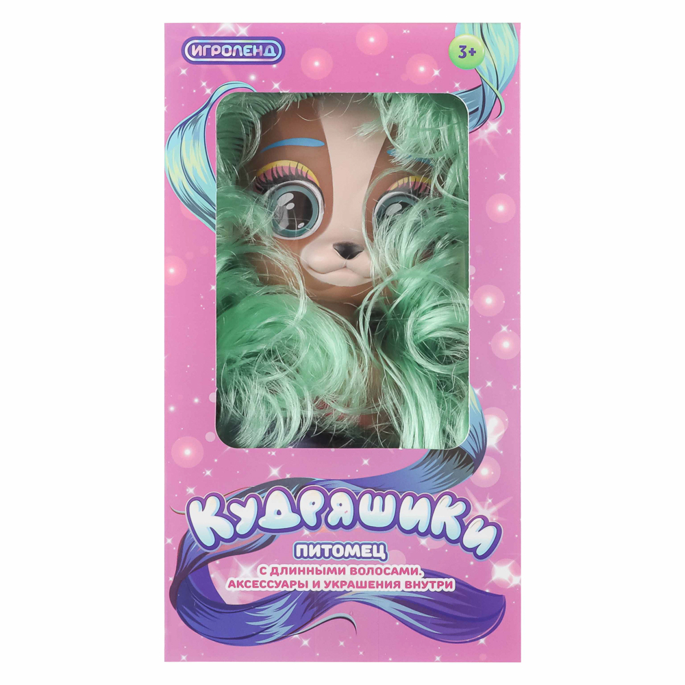 ИГРОЛЕНД Питомец с аксессуаром "Кудряшики", ПВХ, 17,6х7,3х10см, 8 дизайнов, арт.№ 258-036