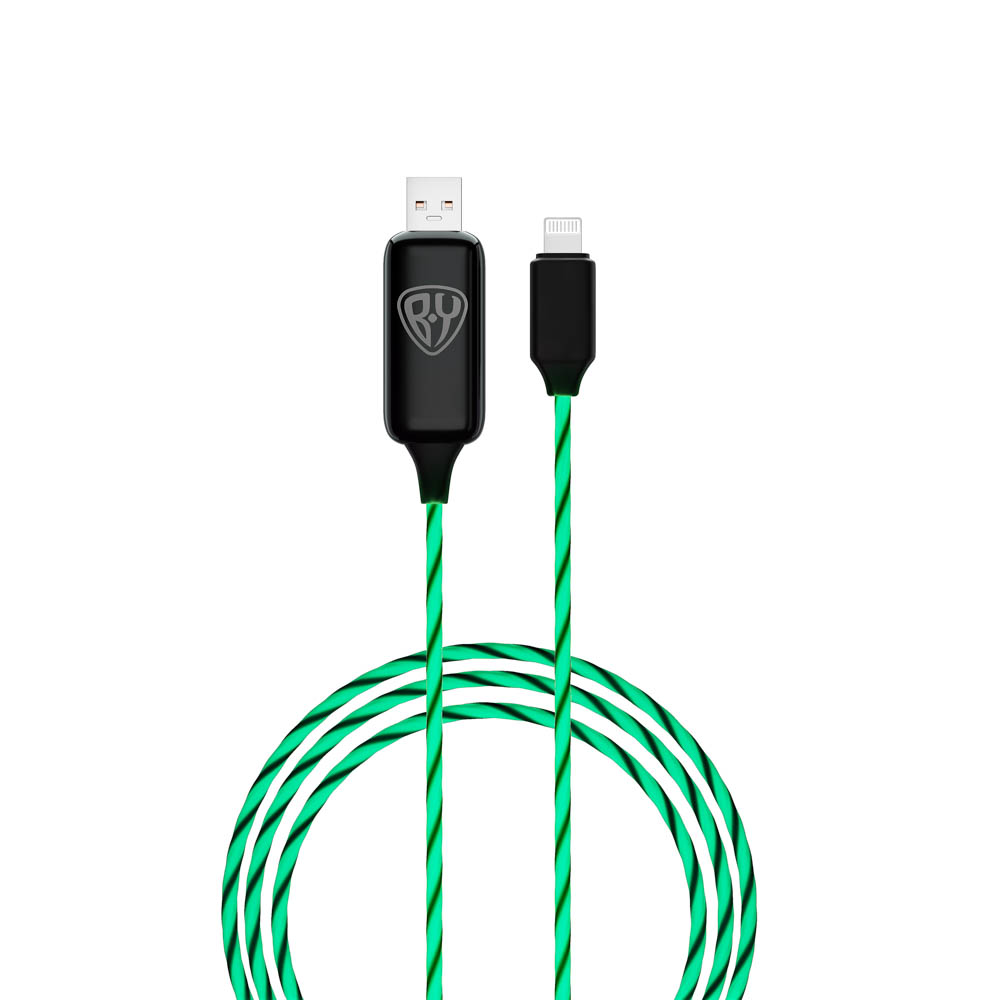 BY Кабель для зарядки Светящийся Ёлки Type-C, 1м, 2.4А, с LED подсветкой, арт.№ 931-105