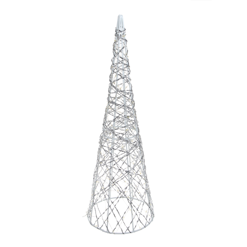 Декоративная фигура "Ёлка" тм СНОУ БУМ, 46x15см, 140LED, шампань, постоянное свечение, 2хАА, металл, арт.№ 306-171