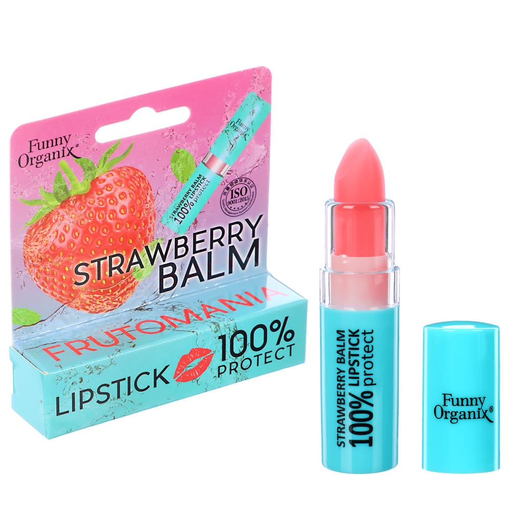 Бальзам для губ Funny Organix PROTECT клубника, 3,5 г, арт.№ 977-195