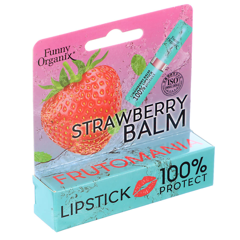Бальзам для губ Funny Organix PROTECT клубника, 3,5 г, арт.№ 977-195