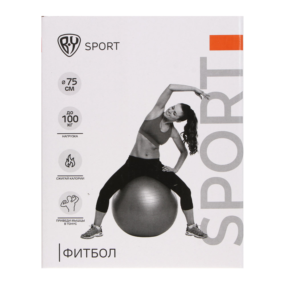 Фитбол, тм BY SPORT, нагрузка до 100кг, d=75см, ПВХ, 2 цвета, арт.№ 193-016