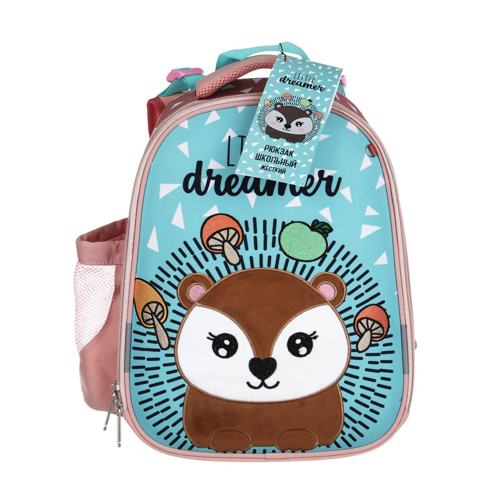 ЕЖИК Рюкзак шк.жесткий 38х28х15см, 2 отд., 2 карм., эргономичная спинка, лямки с рег.по росту, ПЭ, арт.№ 254-802