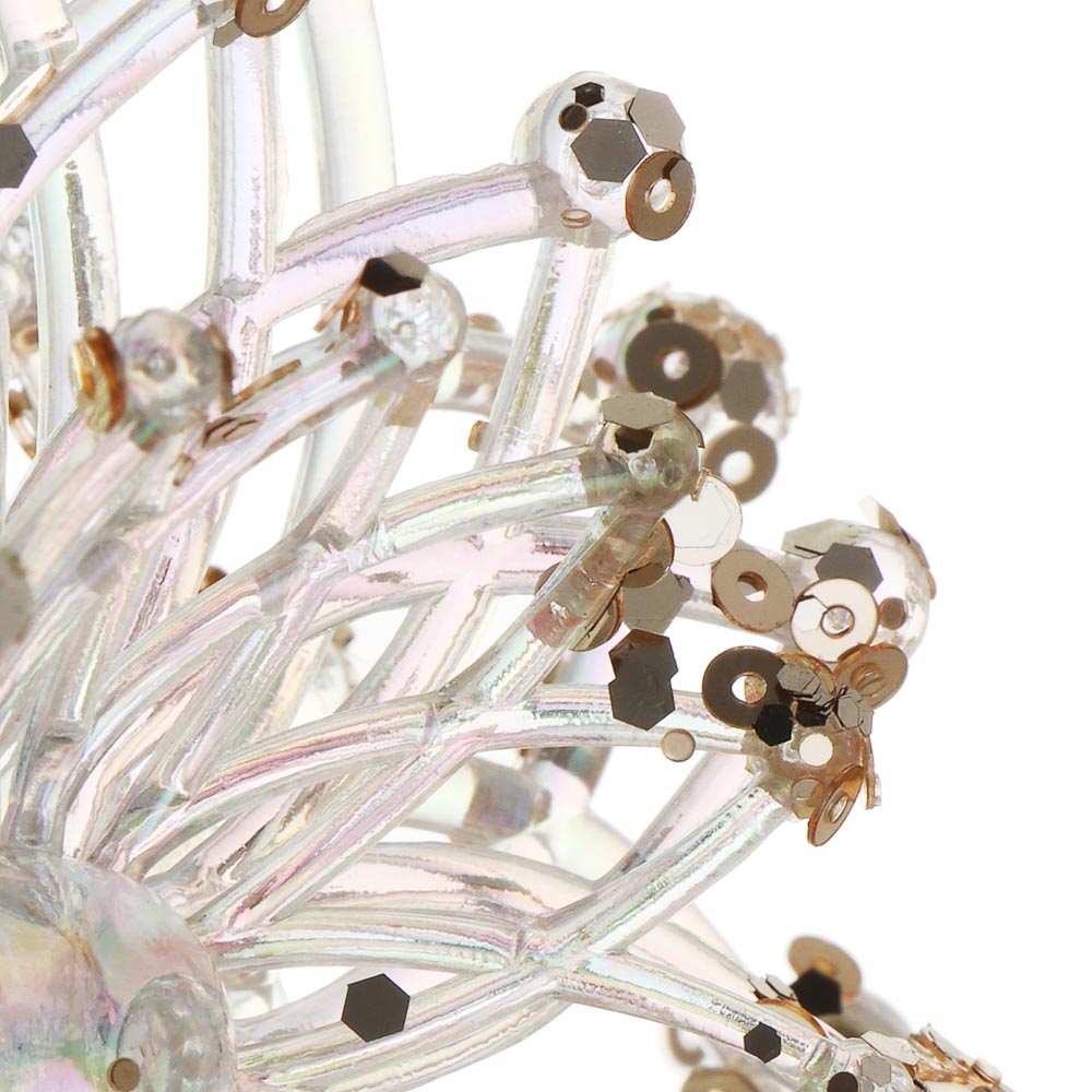 СНОУ БУМ Декоративная подвеска "Снежинка" 10 см, пластик, глиттер, арт.№ 397-456