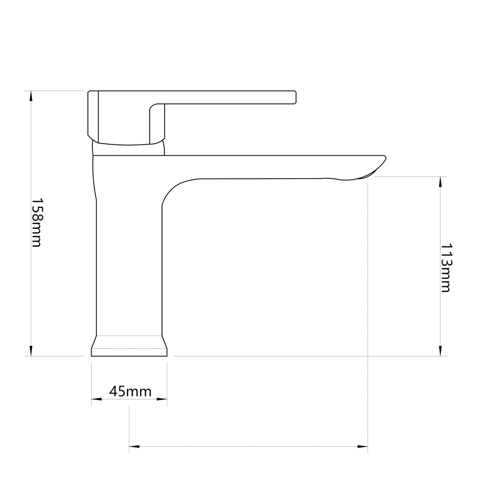 RAIN Смеситель для раковины Атриа, картридж 35мм, латунь, хром, арт.№ 561-025