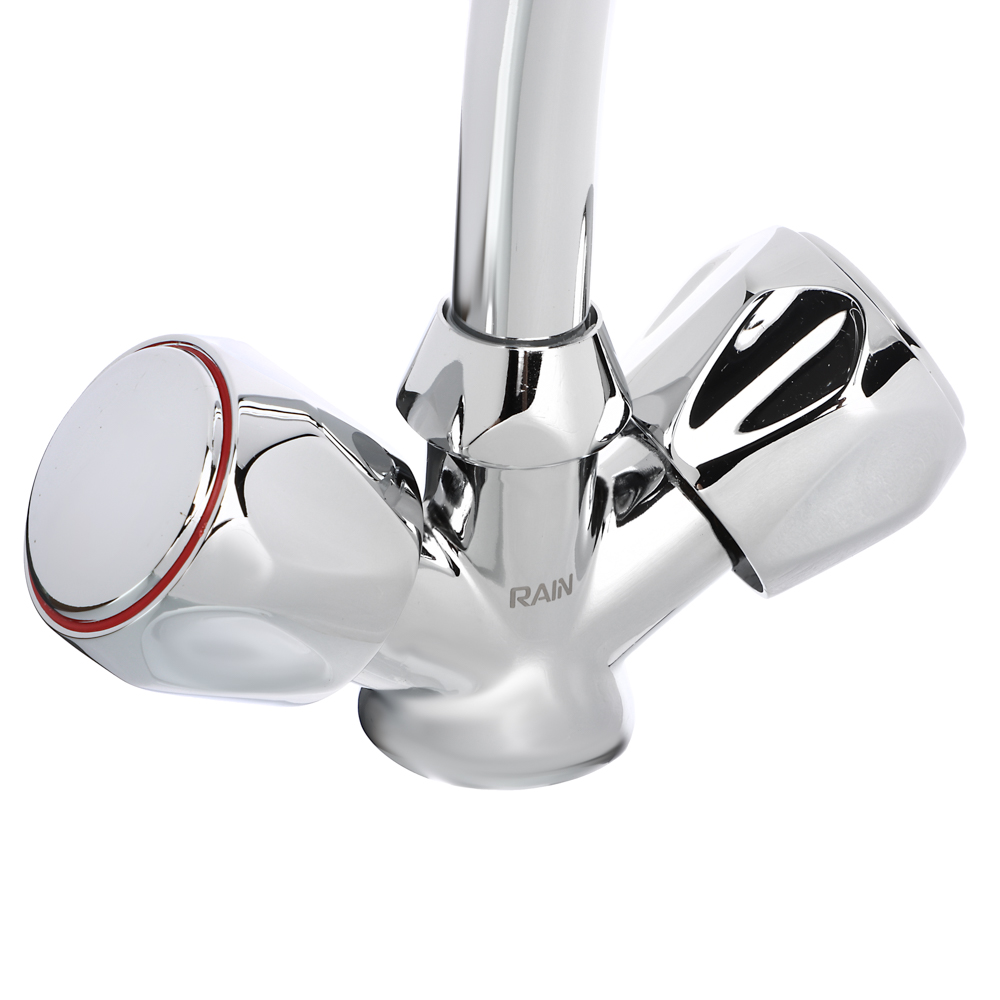 RAIN Смеситель для кухни, кран-буксы 1/2, гайка, латунь, хром, арт.№ 561-026