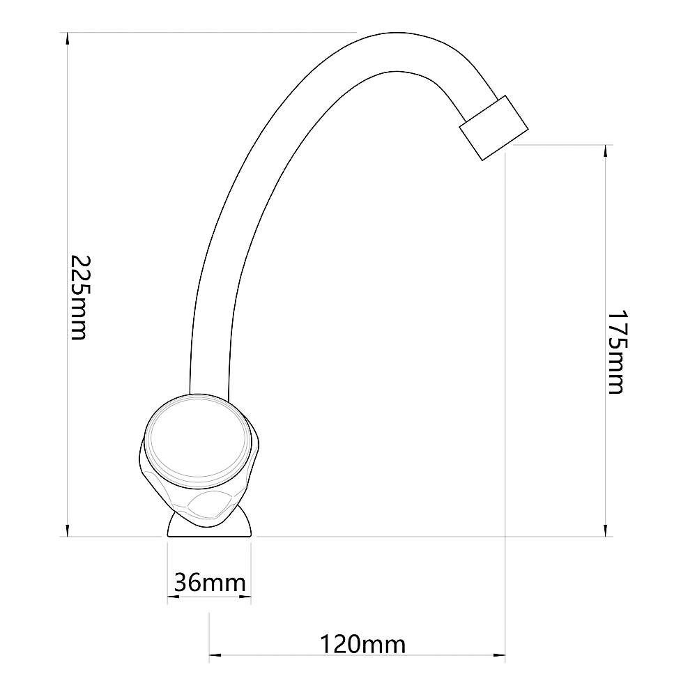 RAIN Смеситель для кухни, кран-буксы 1/2, гайка, латунь, хром, арт.№ 561-026