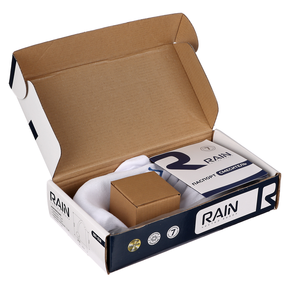 RAIN Смеситель для кухни, кран-буксы 1/2, гайка, латунь, хром, арт.№ 561-026