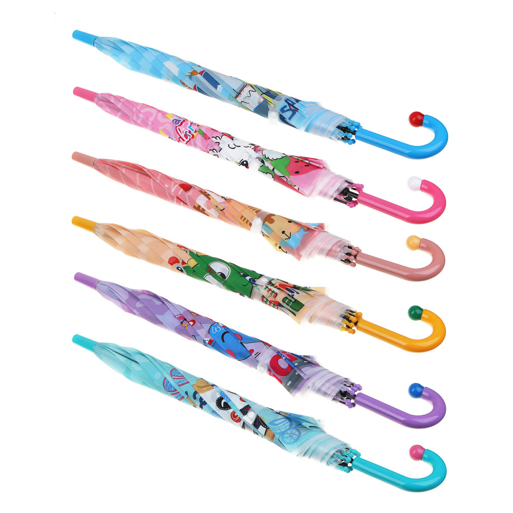 Зонт-трость, детский, ЭВА, пластик, сплав, d82см, 8 спиц, 4 дизайна, арт.№ 302-348