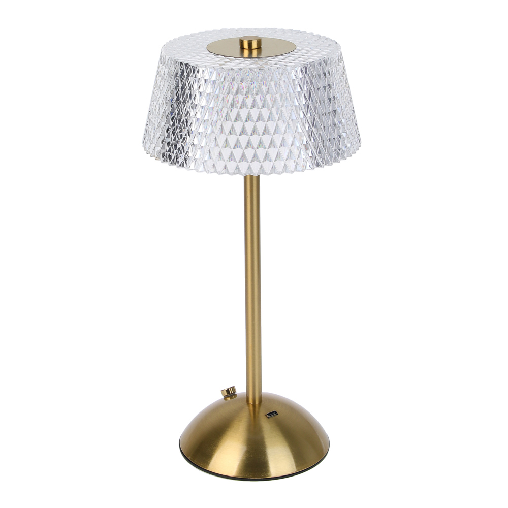 Светильник переносной настольный BY Роял, 30 см, LED, 800 мАч, Type-C 5В/1А, 3 реж, металл, пластик, арт.№ 476-407