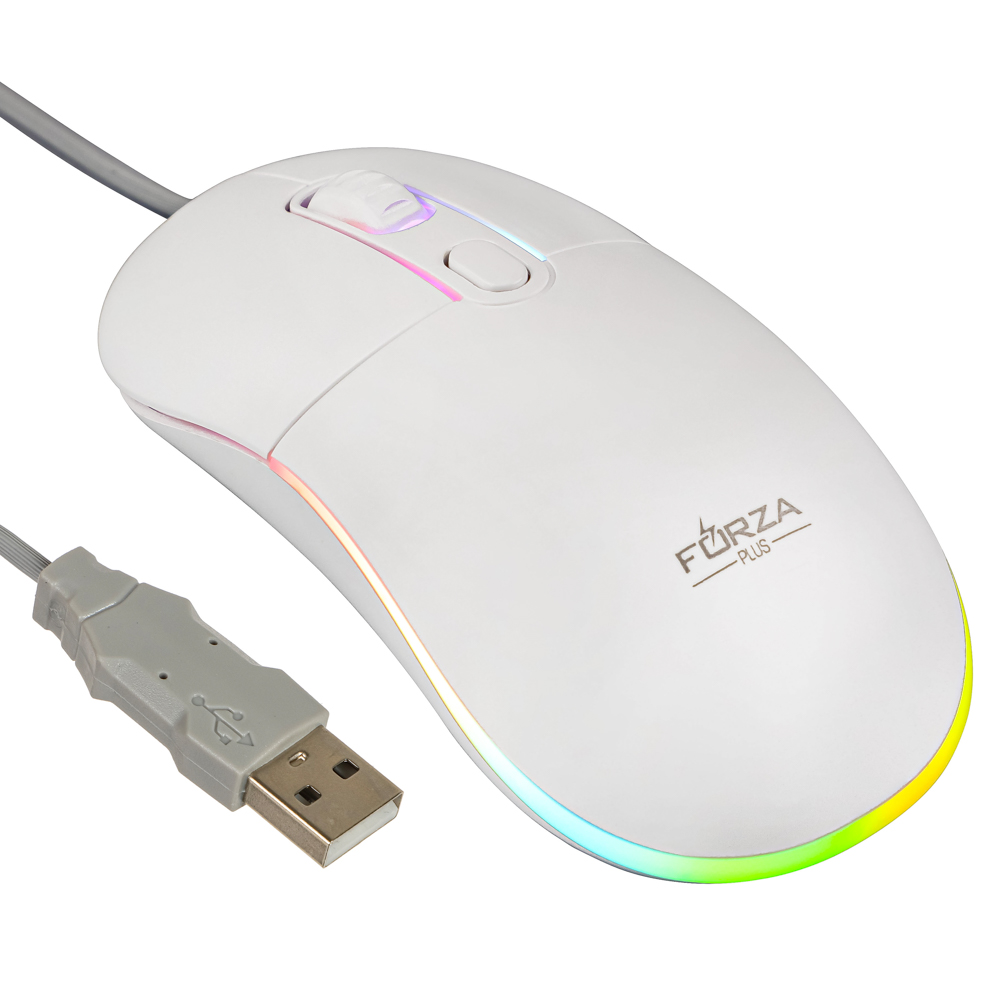 Компьютерная мышь проводная FORZA Lumy, 800/1200/1600/2400 DPI, подсветка, арт.№ 405-038