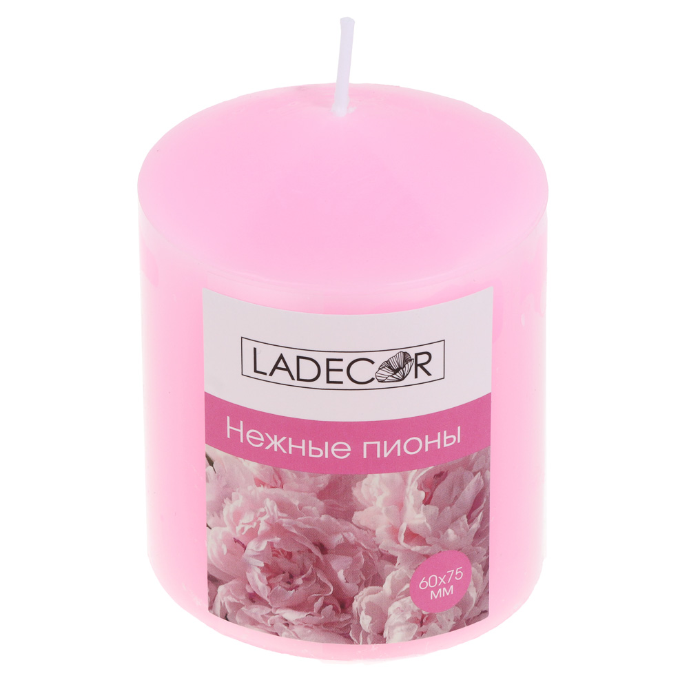 Свеча столбик ароматическая тм LADECOR 6x7,5 см, парафин, парафин, 4 цвета, арт.№ 508-908