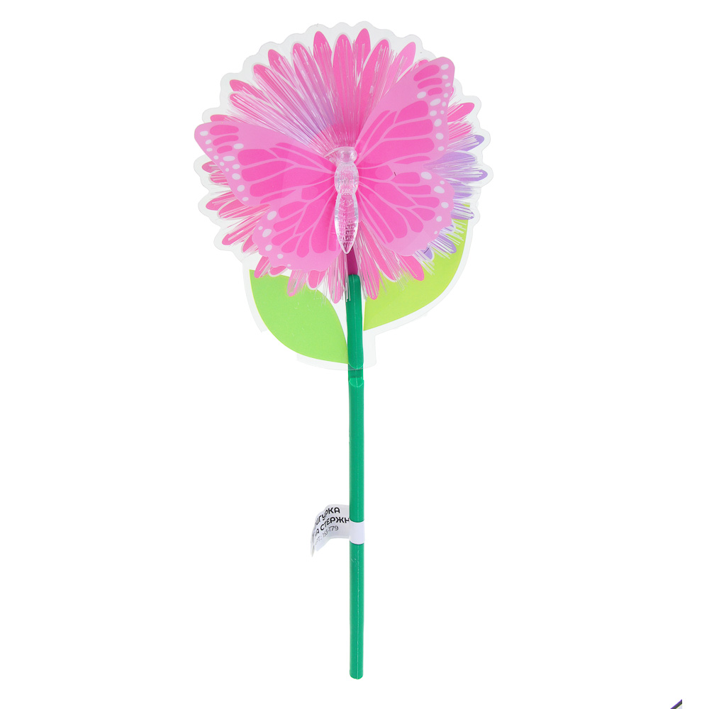 INBLOOM Фигурка на стержне Бабочка, 1LED, 1 реж., 11х28х3см, PS, PMMA, PVC, PP, 3xLR44, арт.№ 153-179
