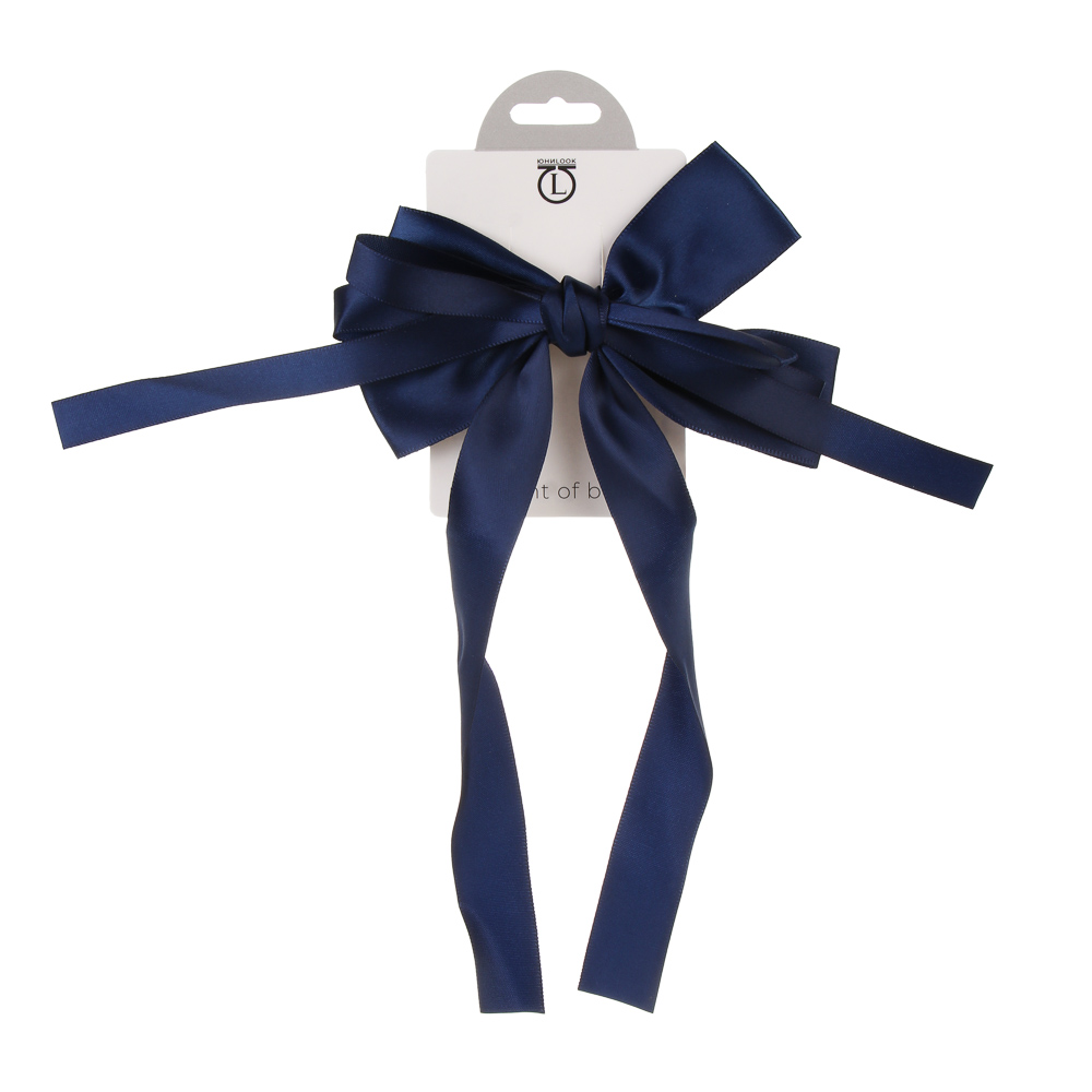 Бант атласный с лентами на заколке ЮНИLOOK 13 см, 3 цвета, текстиль, арт.№ 322-317