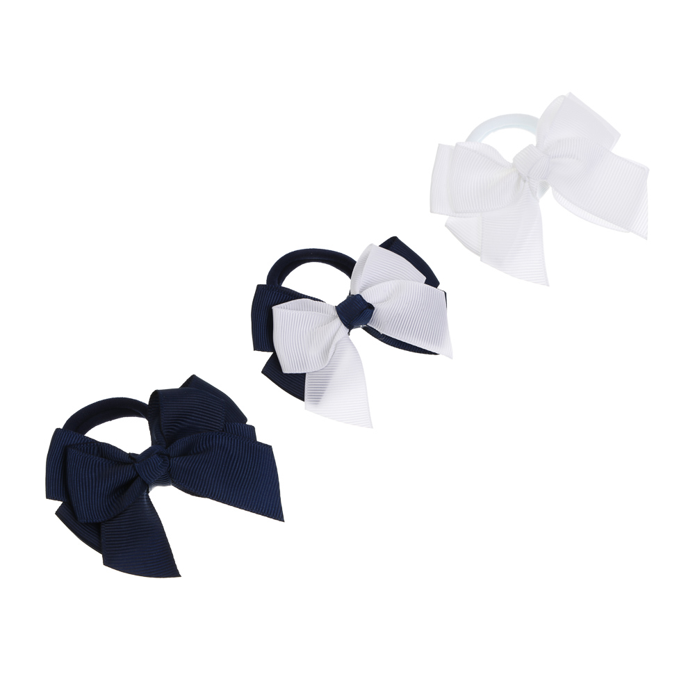 Бант двойной на резинке ЮНИLOOK 7 см, 3 цвета, текстиль, арт.№ 322-318