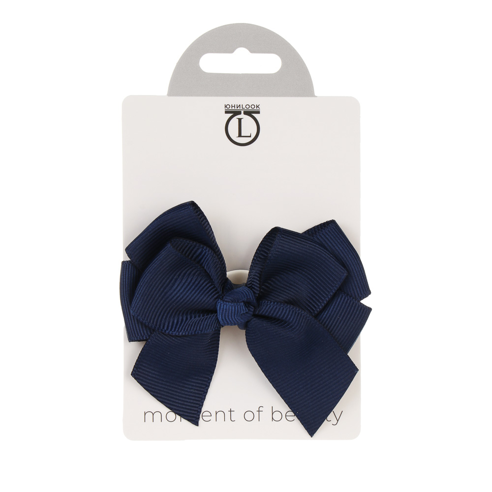 Бант двойной на резинке ЮНИLOOK 7 см, 3 цвета, текстиль, арт.№ 322-318